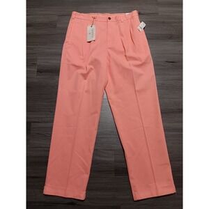 NWT Brooks Brothers Men's Pink Pleated Cuff Relaxed Fit Elliot Pant Size 34x32